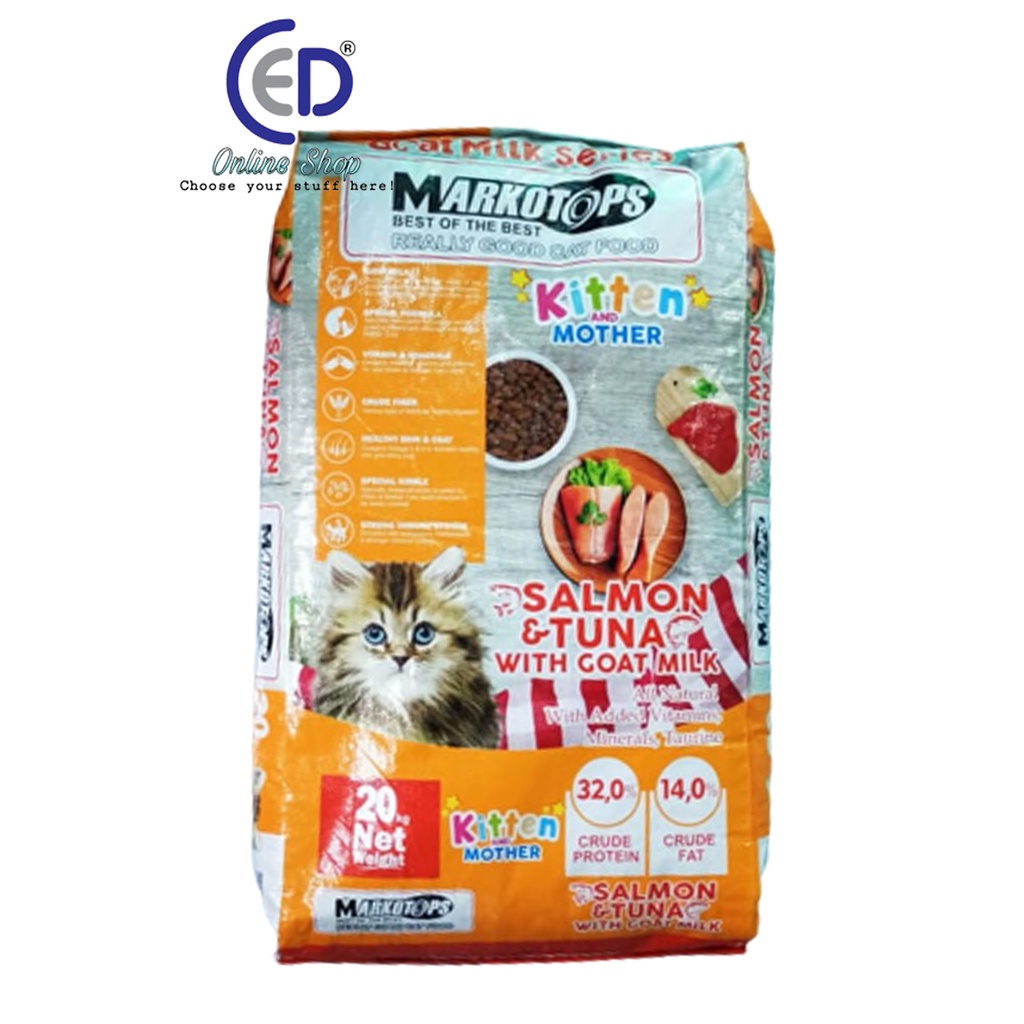 MAKANAN KUCING MARKOTOPS ADULT &amp; KITTEN 20KG GOSEND GRAB