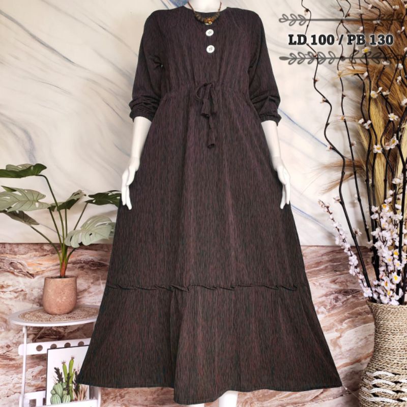 Gamis Remaja Kekinian Serat Kayu Rempel Bawah/Gamis Wanita terbaru/Gamis Terbaru Wanita BEST SELLER