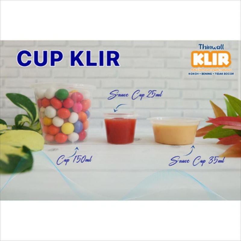 Sauce Container KLIR 25ml 35ml / Tempat Cup Saos Sambal Klir Anti Pecah Dan Bening Isi 50pcs