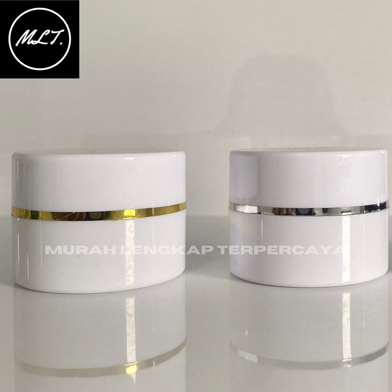 POT CREAM PS 10GR PUTIH LIST SILVER/POT KRIM PS 10GR PUTIH