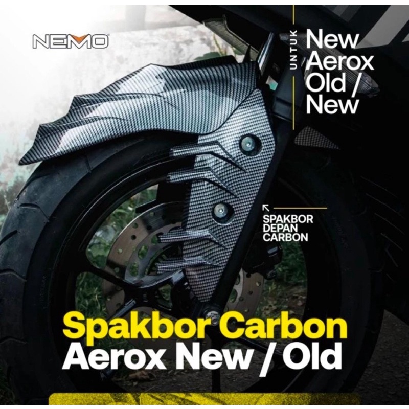 SPAKBOR DEPAN AEROX / VARIASI SPAKBOR DEPAN TYPE SHARK CARBON AEROX OLD AEROX NEW NEMO CARBON