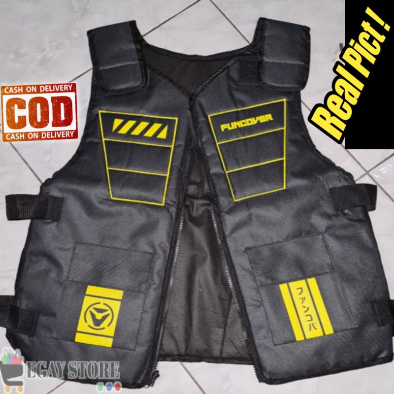 Rompi Pria Motor Anti Angin Pelindung Dada Keren Bikers Vest Double Touring Safety Depan Belakang