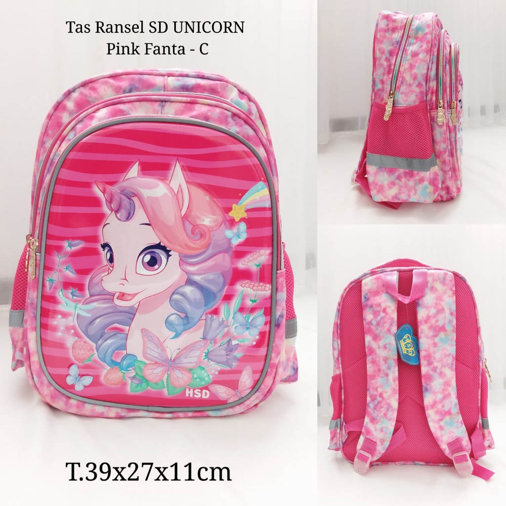 Tas Ransel Anak Perempuan SD Unicorn &amp; Pony Kualitas Premium