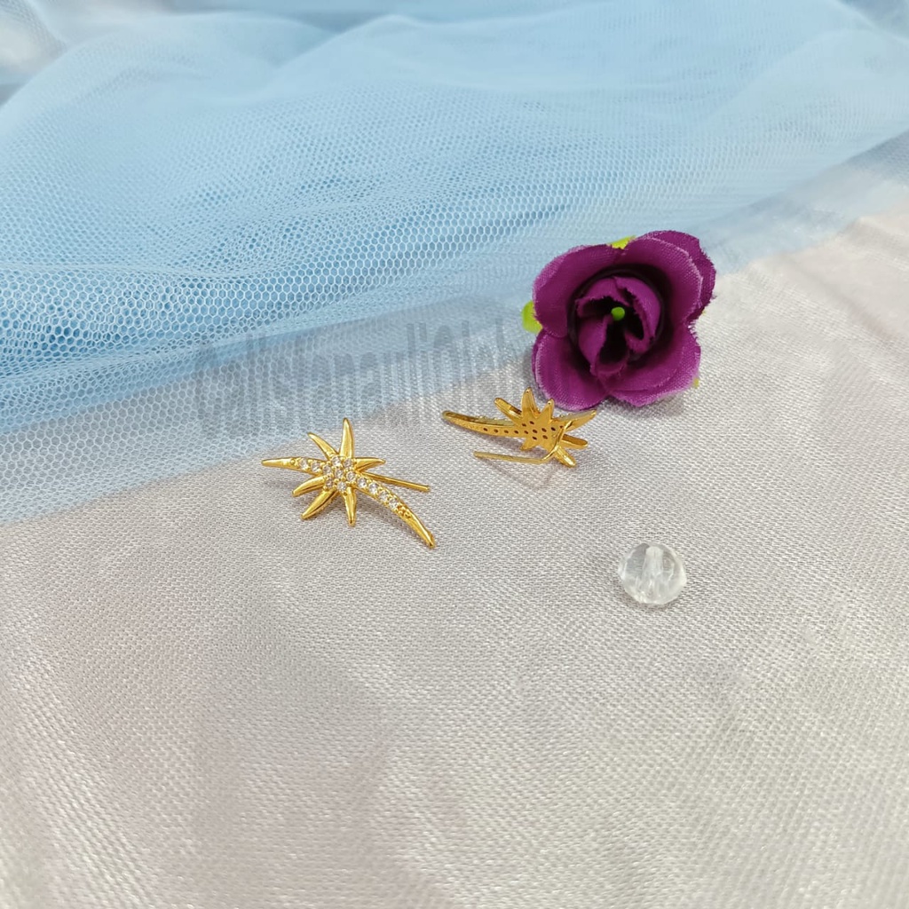 ANTING JALAR BERRAMBAT WANITA FASHION PERHIASAN EMAS KOREA ANTI KARAT DAN ANTI LUNTUR