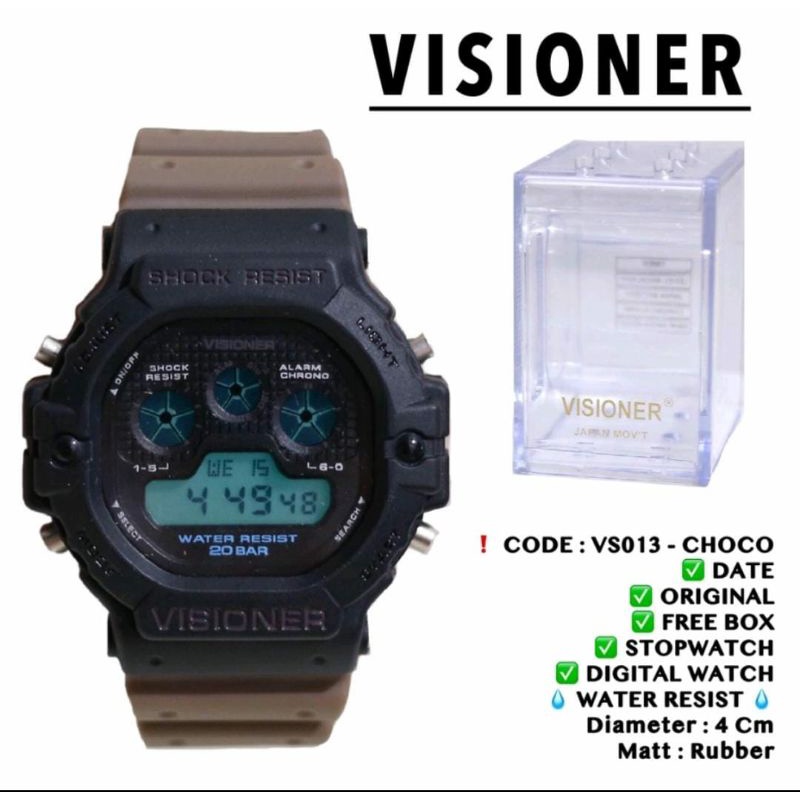 Water Resistant!!! Jam Tangan Visioner Jam Tangan Digital Led Jam Tangan Pria Outdoor Bisa Bayar Ditempat