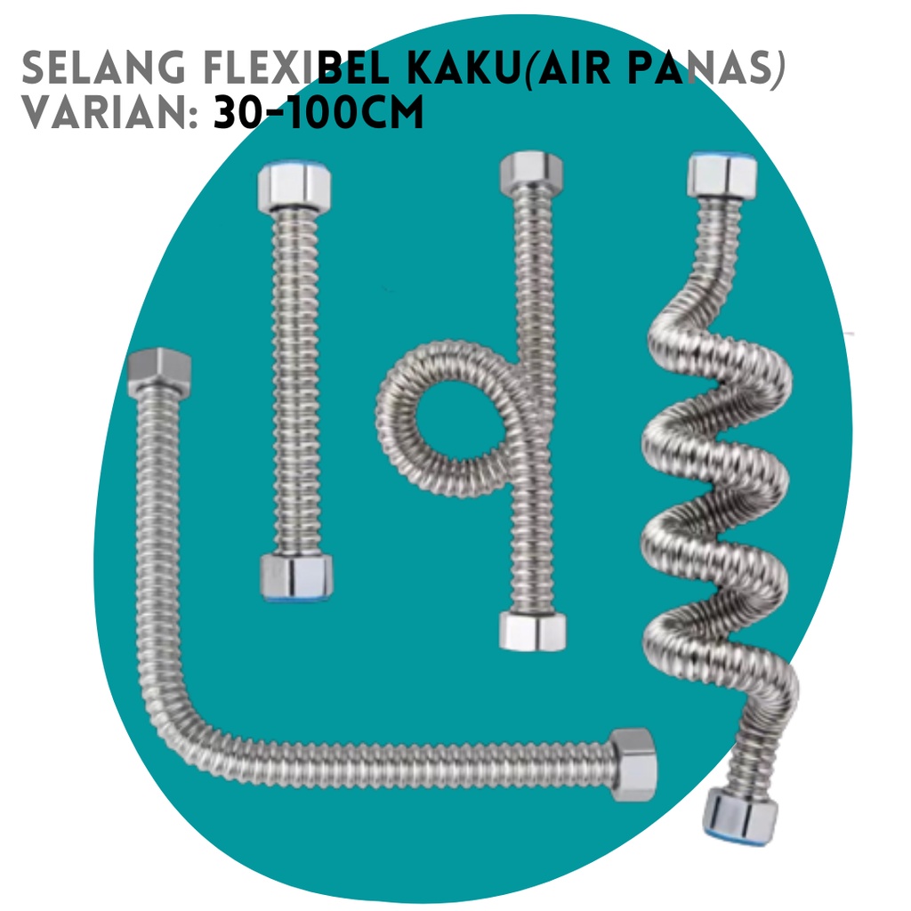 Selang Flexible water heater Air Panas 30cm s/d 1 meter IMPORT - Selang Fleksibel Pipa Air Panas