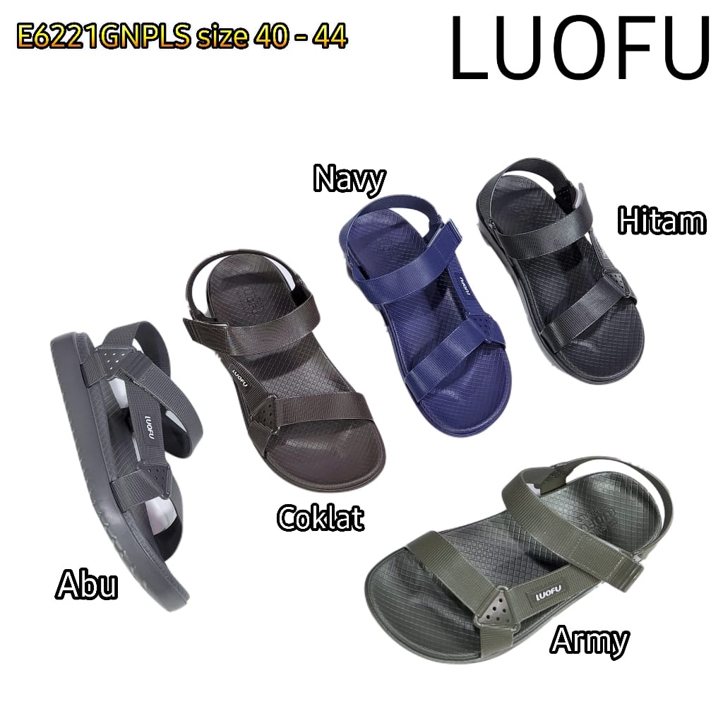 LUOFU ORIGINAL jelly sandal karet empuk murah pria sendal tali cowok murah import E6221GNPLS