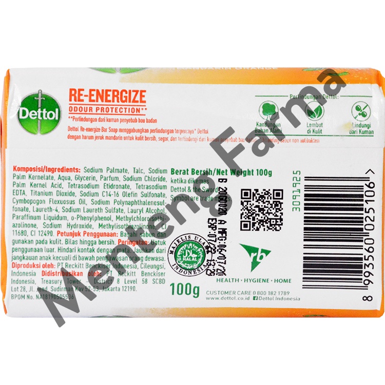 Sabun Mandi Batang Dettol Profresh Re-Energize 105 gram