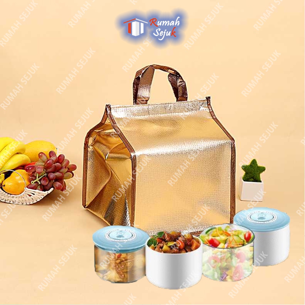 Tas Penjaga Suhu Bekal Makan Botol Minum Pendingin Cooler Bag Thermal Insulated Bag Foil