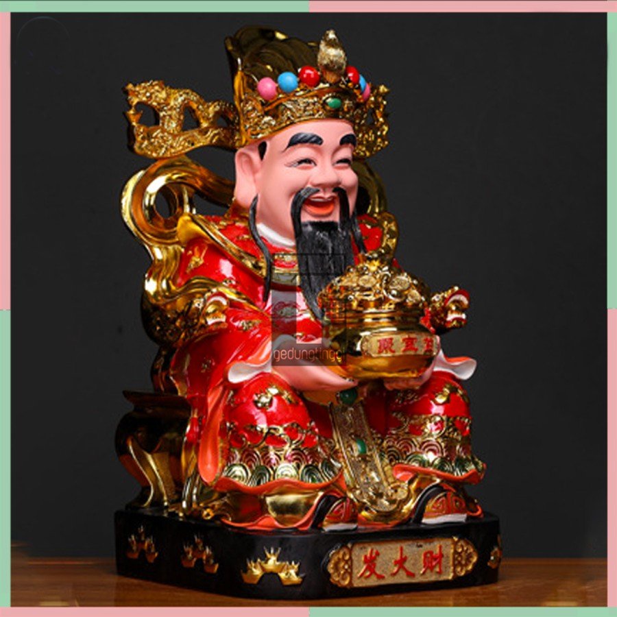 Patung Hiasan Pajangan Hadiah Meja Kantor Dewa Cai Shen Chaisen Caisen Amulet Kekayaan Kwan Kong Guan Yu Bumi Maitreya Fengshui Fengsui Feng Shui Rejeki Hoki Altar Sembahyang Batu Giok Resin Rupang Gelang Tasbih Buddha Budha Amitabha Statue Necklace Besar