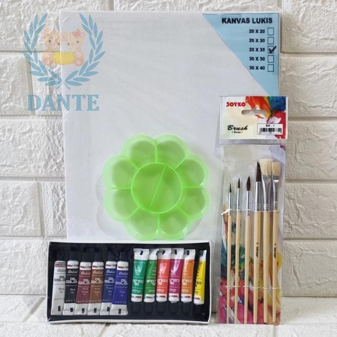

PAKET MELUKIS SET Kanvas 25 X 35 Kuas Palet dan Cat Minyak