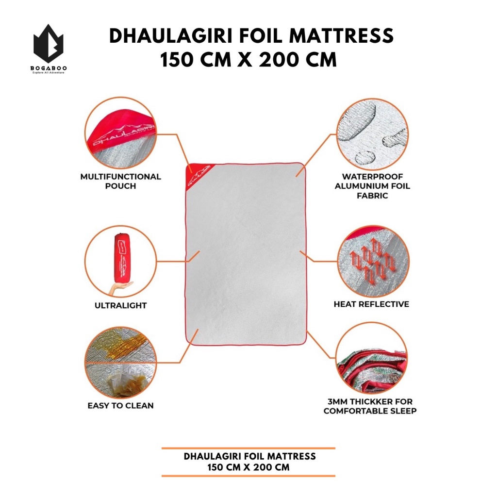 Matras Alumunium Dhaulagiri - Dhaulagiri Foil Mattress 150 Cm X 200 Cm- Matras Foil - Alas Tenda - Matras Tenda - Matras Camping