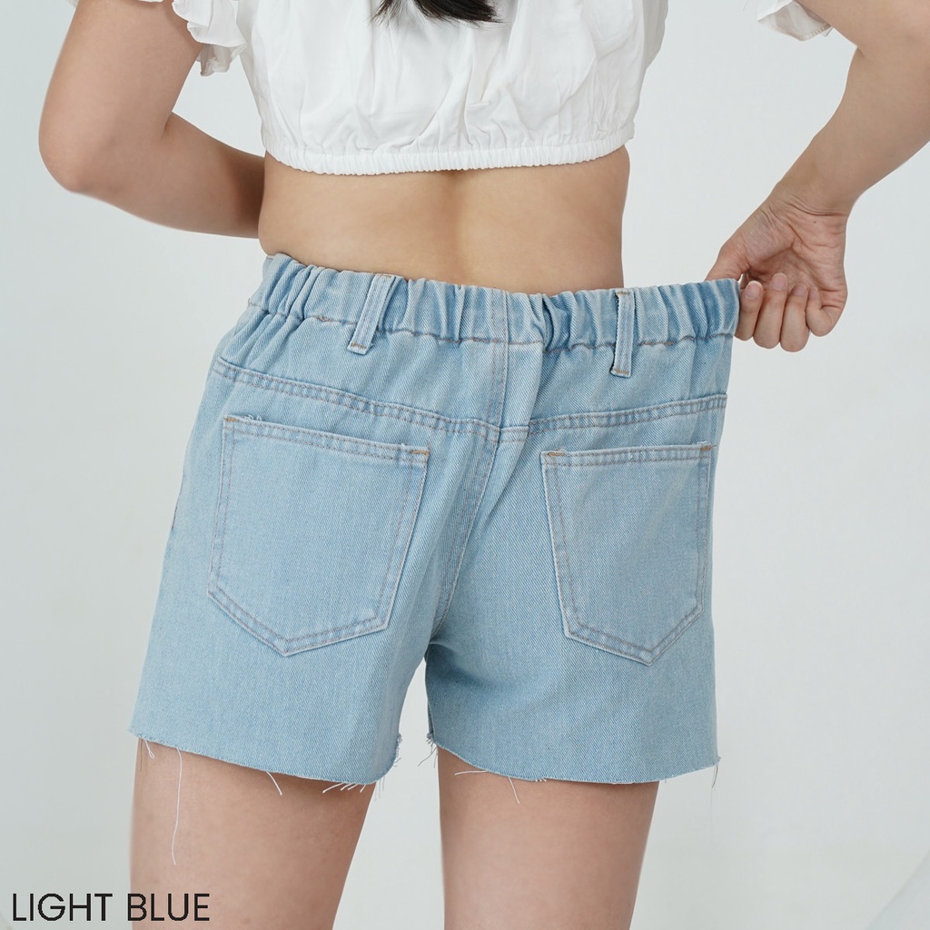 Hotpants Unfinisshed Denim Celana Pendek Wanita