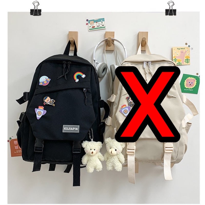 Tas Ransel Sekolah Korean Fashion K0115-BLACK