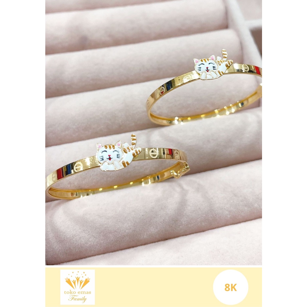 Gelang Emas Anak & Remaja Kadar 375 (8K) C*rt**r Berat 1 - 2 Gram an