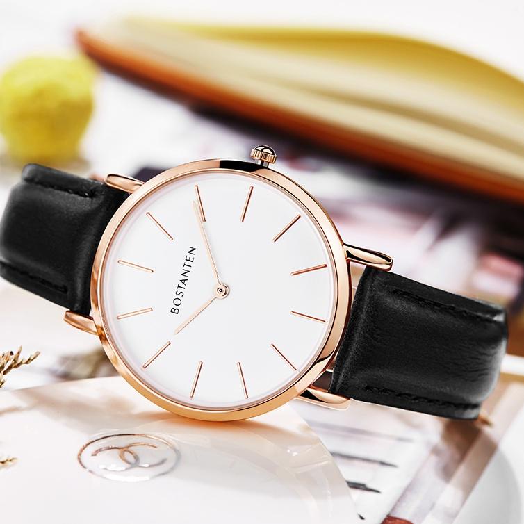 J3I0 BOSTANTEN Jam Tangan Wanita Simple Kulit Quartz Women Watch Classic GZY