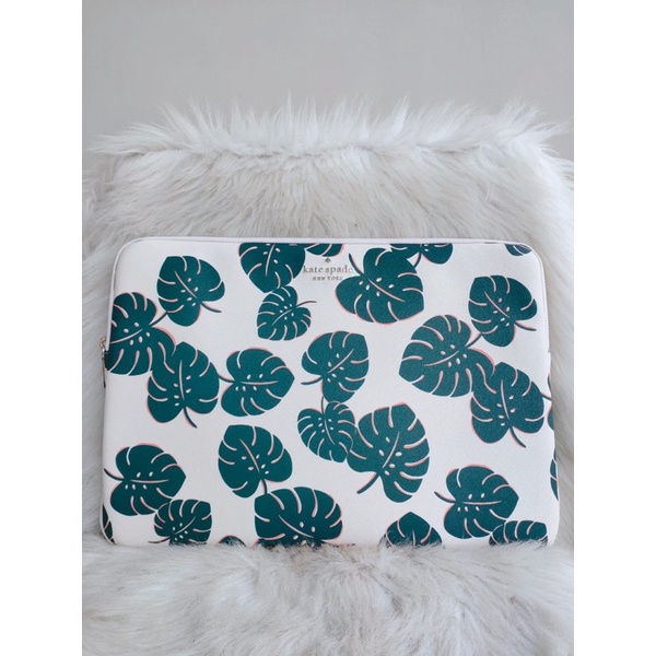 tas wanita laptop ready Kate Spade Darcy Monstera Leaves Leather Laptop Sleeve 15inch