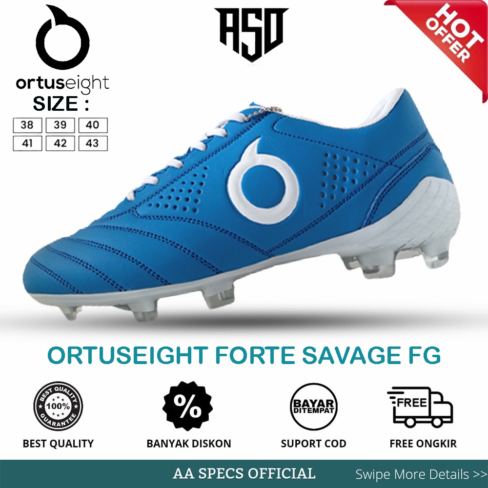 Sepatu Bola Ortuseight Ortus Forte Savage Orochi Luminare Fg Original 100% Warna Biru Bisa Cod