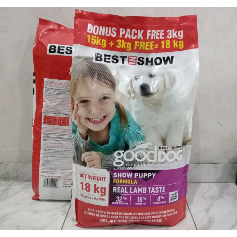 Best In Show Puppy Formula Real Lamb Taste 18kg  ( GO-jek only) makanan anakan anjing good dogfood lamb