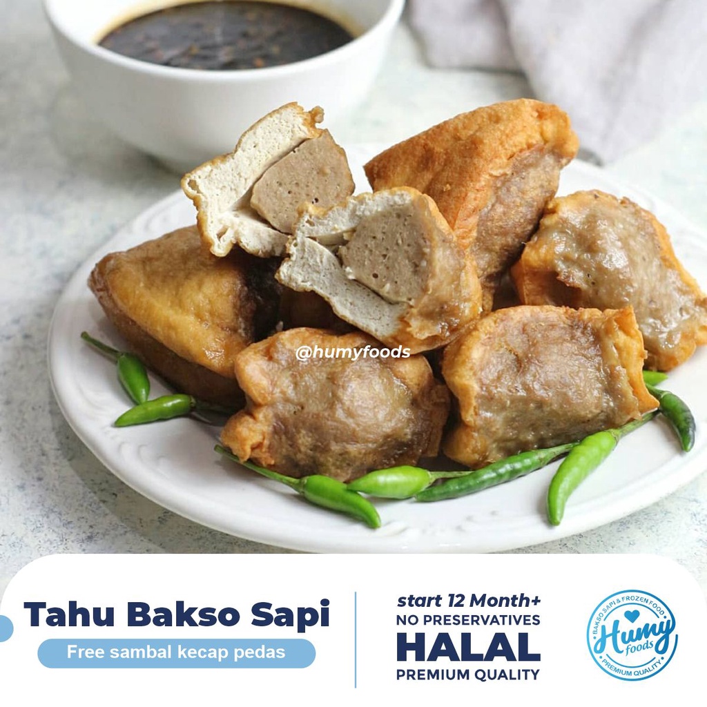 TAHU BAKSO PREMIUM FULL DAGING SAPI FREE SAMBAL KECAP (10pcs) tanpa Pengawet