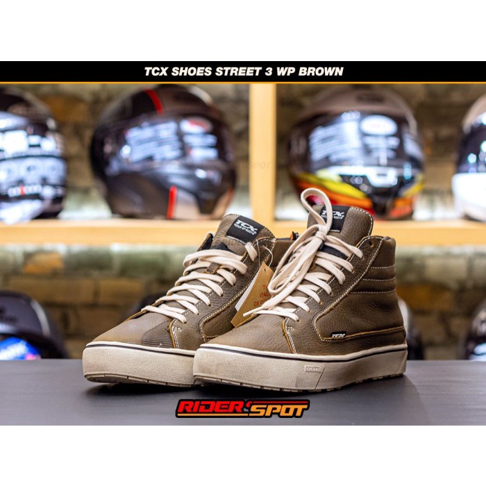 Biker Sepatu Biker Tcx Shoes Street 3 Wp Brown Riding Boots Touring Original