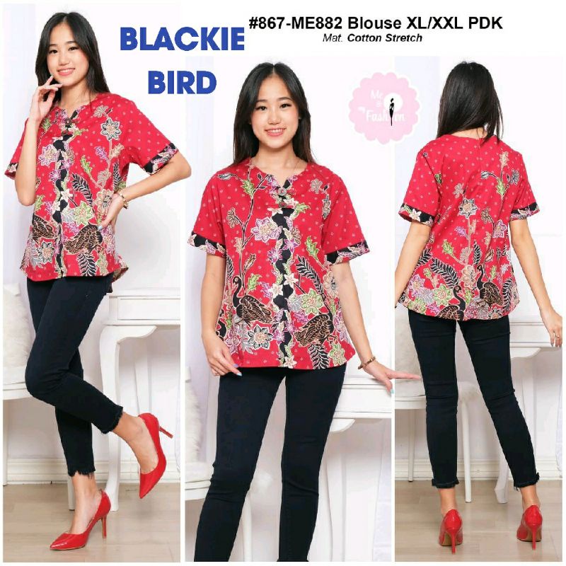 BAJU IMLEK WANITA/ATASAN IMLEK  MERAH BATIK