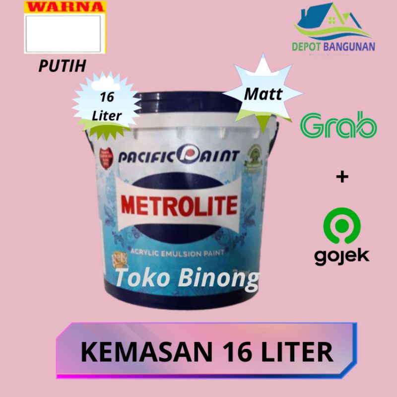 Cat Tembok Cat Plafon Metrolite Interior Putih Kebiruan 16 LiTR
