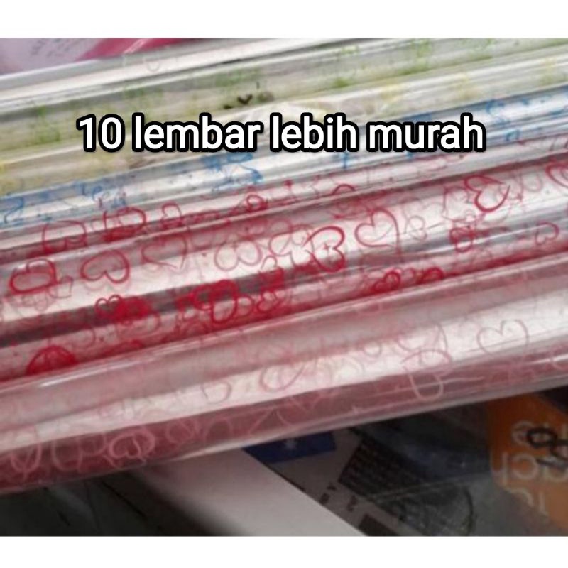 (10lembar)Plastik Pembungkus Parcel Kado Souvenir Seserahan Bingkisan Bening Motif/plastik packing