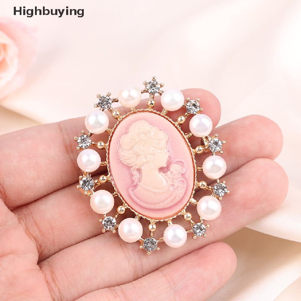 Bros Pin Desain Simulasi Mutiara Cameo Gaya Victoria Vintage Untuk Wanita Glory