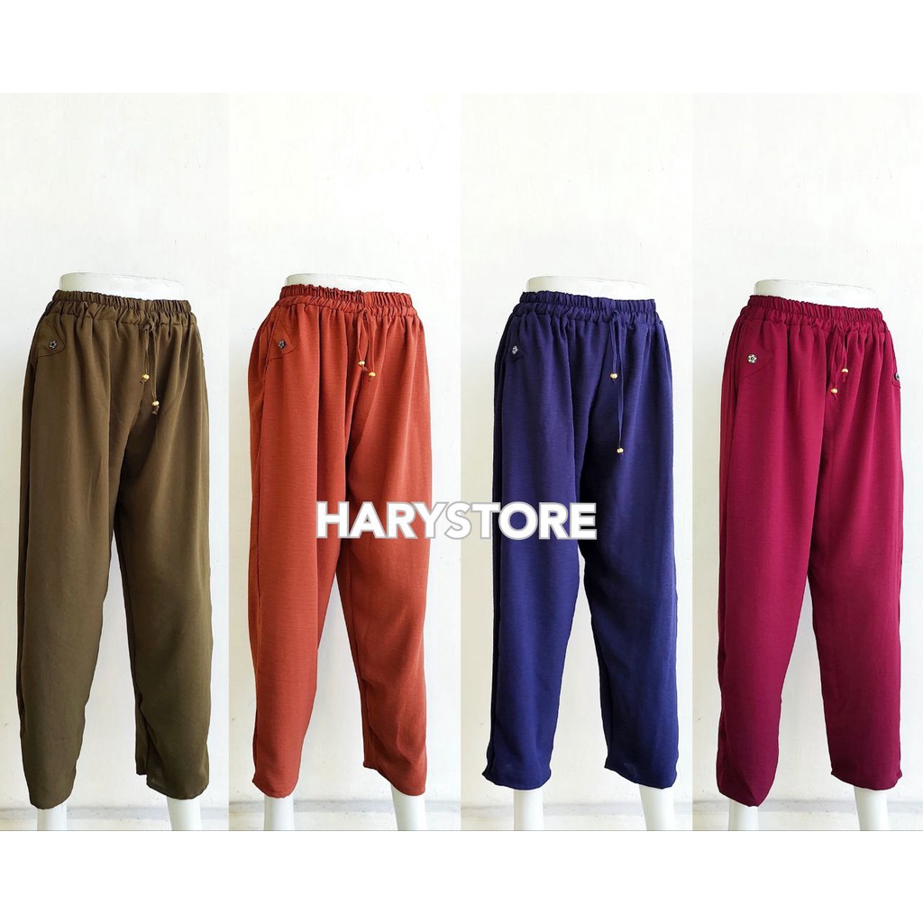 MB 02- Celana Pensil panjang baggy Pants Wanita XL dan 3L Jumbo dewasa / Celana Jumbo Ibu katun Crinkle adem nyaman Celana kerja / harian / santai murah