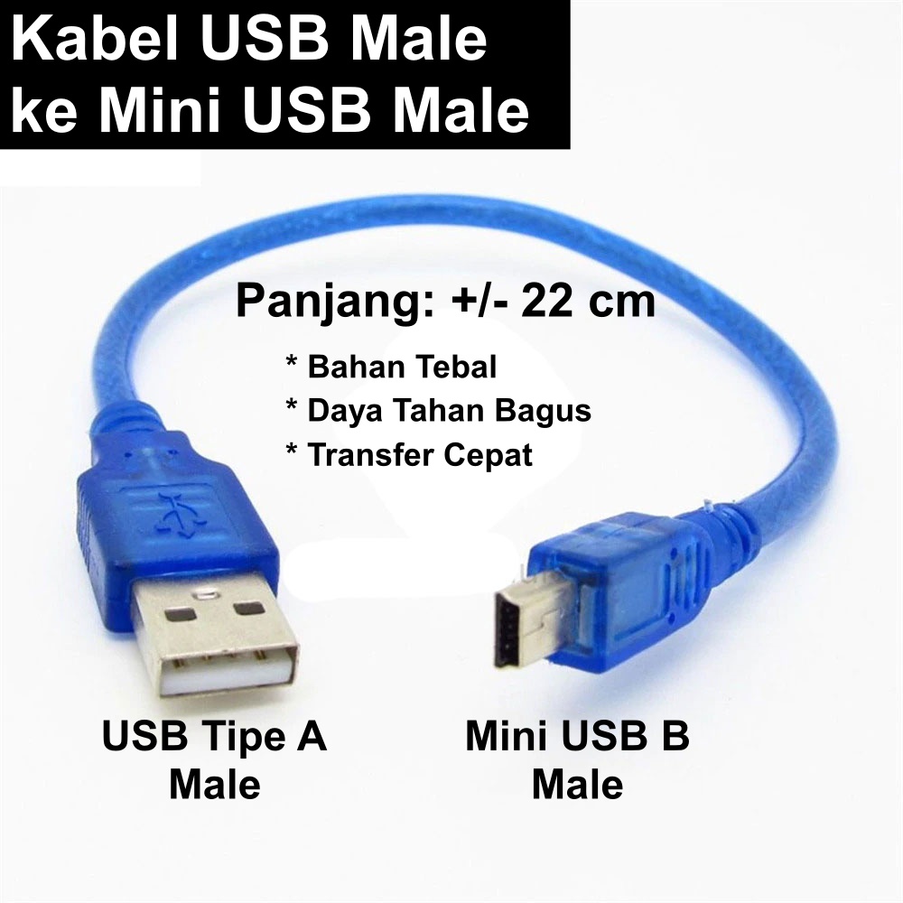 Jual KABEL DATA USB TIPE A MALE KE MINI USB TIPE B MALE | Shopee Indonesia