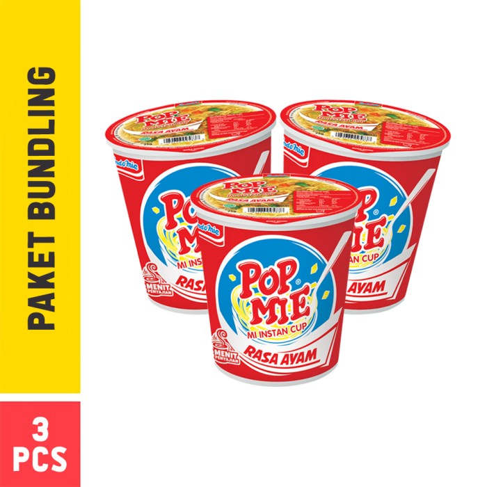 

PROMO Pop Mie Kuah Rasa Ayam 3pcs 75g (Mitra)