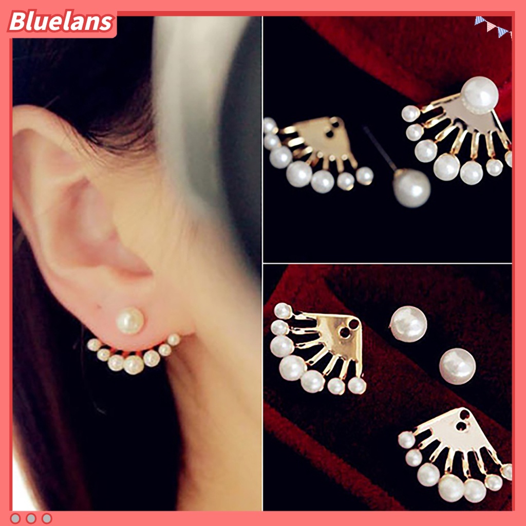 1 Pasang Anting Stud Bahan Alloy Untuk Hadiah Wanita