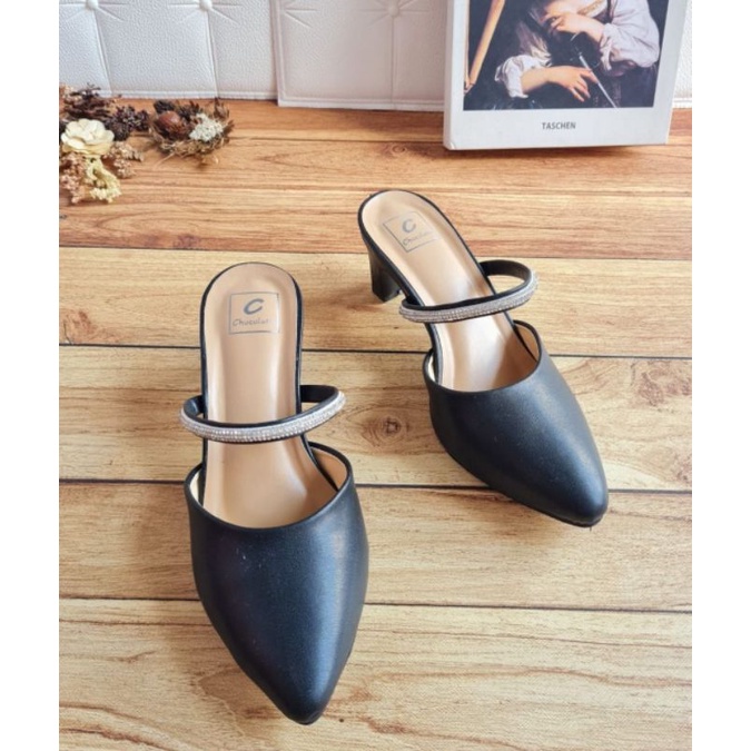 ABBUSHOES AG 16 bapau mules permata import 5cm