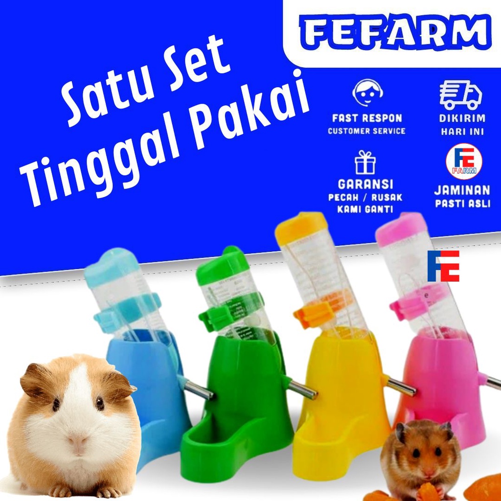 Botol Dispenser Makan Minum Hamster untuk di Kandang 80ml FEFARM