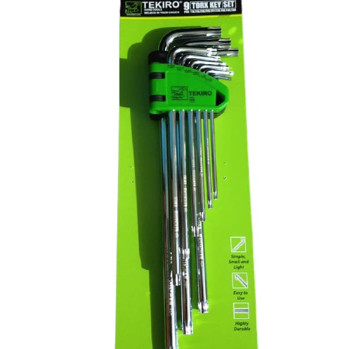 Tekiro Kunci L Bintang Set 9 Pcs Panjang Bolong Tengah
