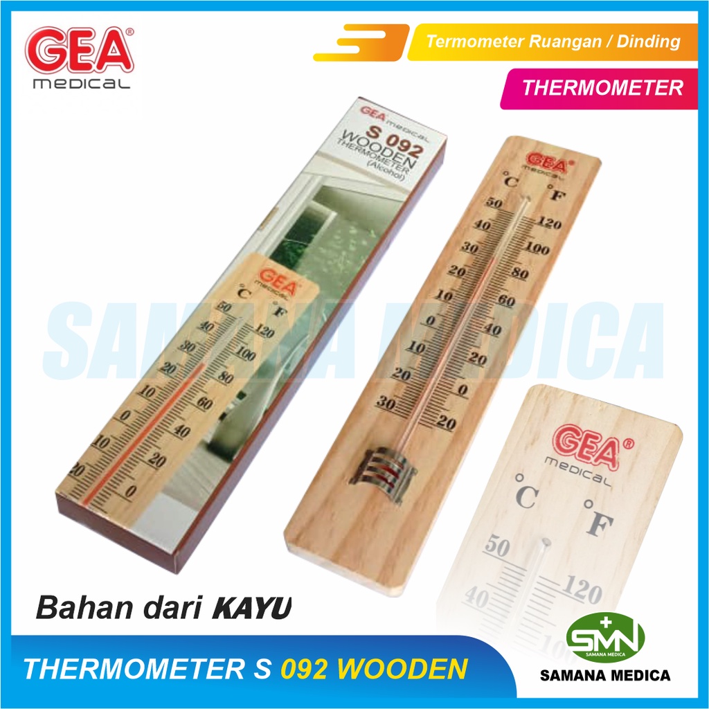 Thermometer Ruangan Dinding Kayu / Thermometer GEA Wooden Promo Murah