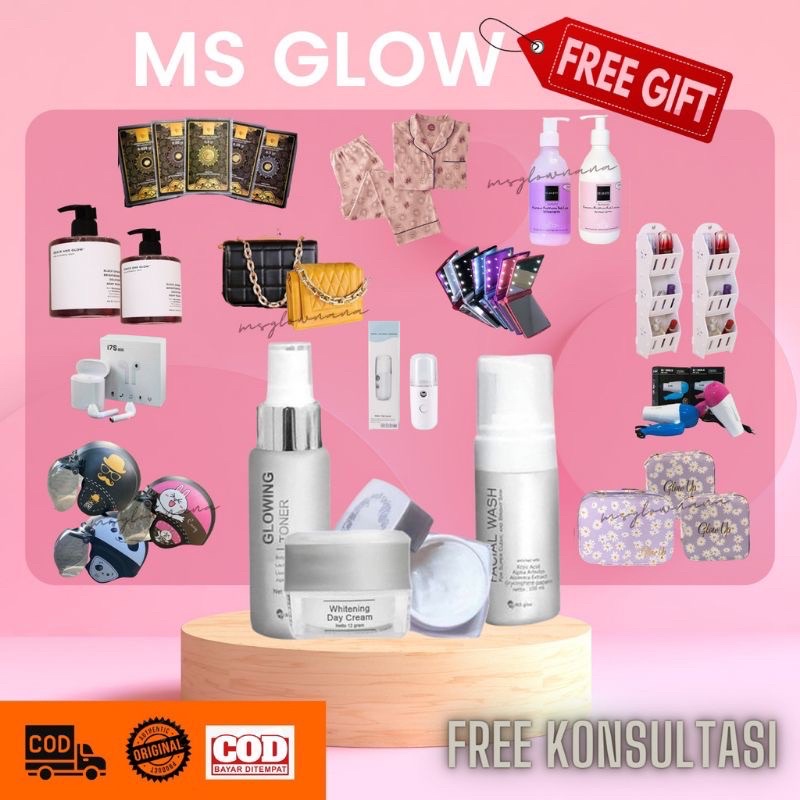 MS GLOW PAKET WAJAH FREE GIFT