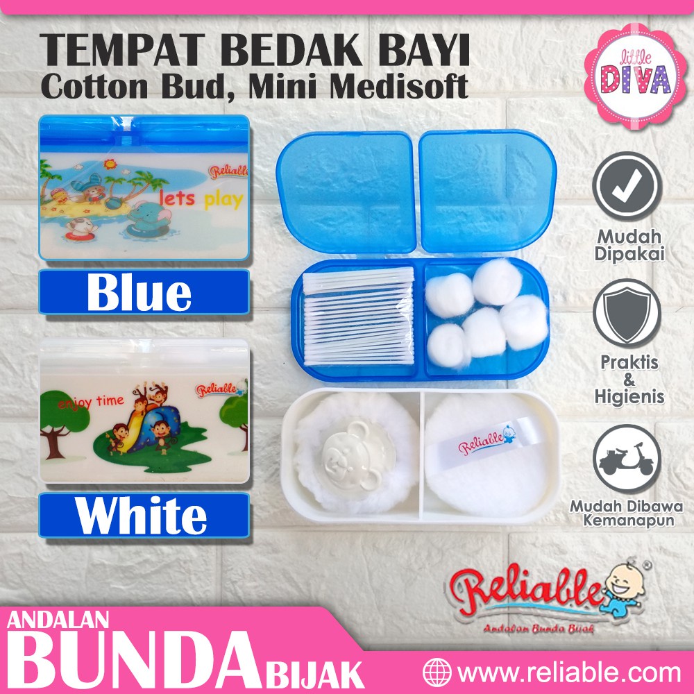 TEMPAT BEDAK BAYI Reliable Lusty Bunny Joeyi Dobel Double ada tempat Cotton Bud / Sabun / cotton ball / Bola KapasSingle TB-1557 TB-1600 TB-1611 TB-1521