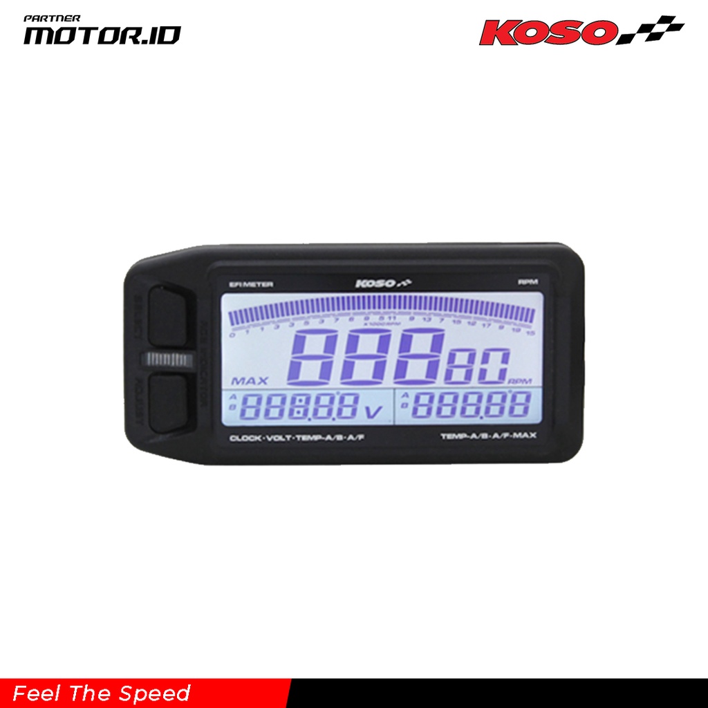KOSO EFI MULTI LCD METER RPM/TEMP/AFR/CLOCK UNIVERSAL TYPE