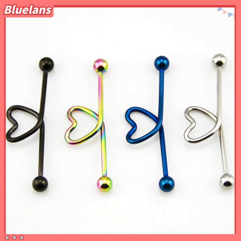 1pc Piercing Tulang Rawan Bentuk Hati Bahan Stainless Steel Untuk Unisex