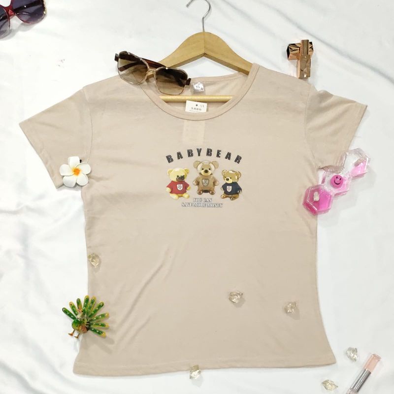 Kaos Pendek Wanita Kaos Korean Style Wanita Bahan Lembut Baju Pendek Wanita PDK-017 Baju Kaos Cewek Import Original