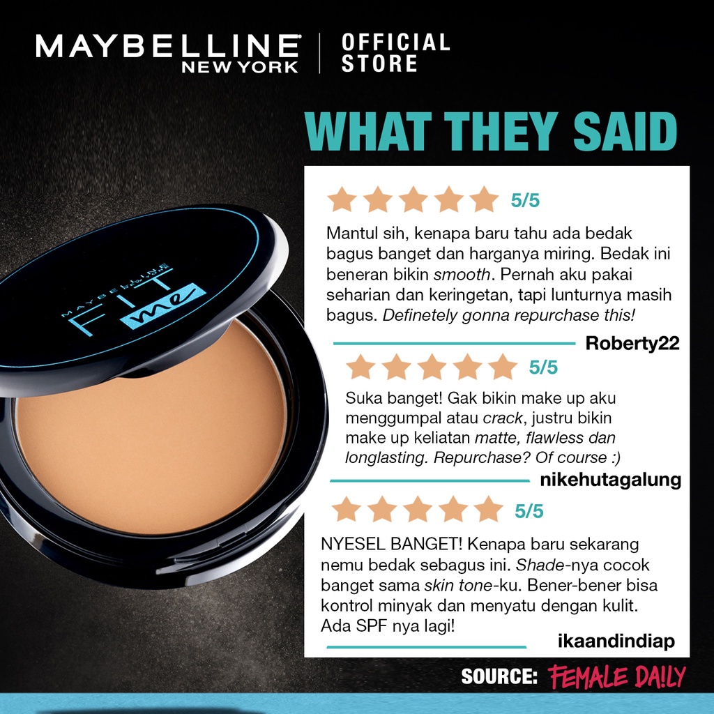 MAYBELLINE FIT ME MATTE + PORELESS COMPACT POWDER SPF 28 / PA +++ 12H OIL CONTROL 6GR