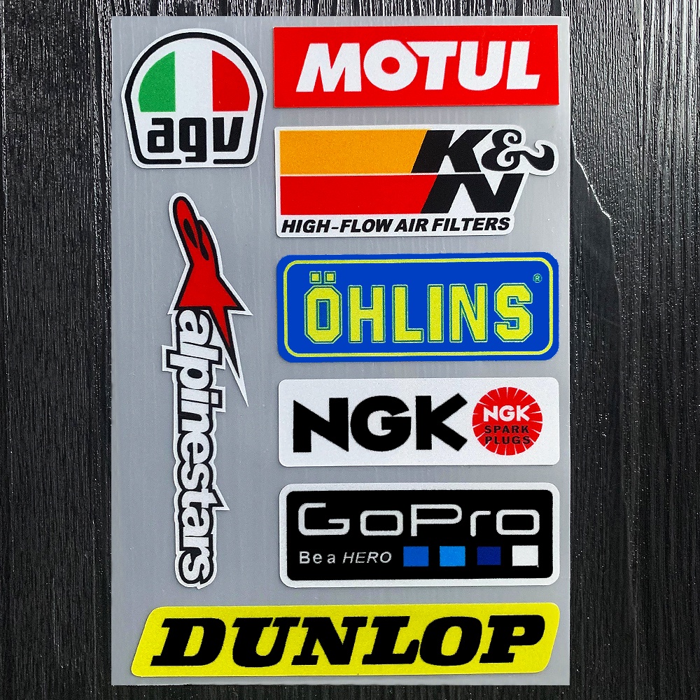 Stiker Reflektif Motif Monster Michelin Bermbo Arai Sponsor Untuk Dekorasi Helm Sepeda Motor