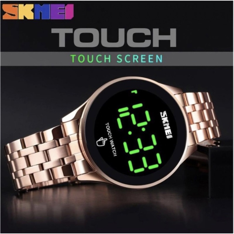 1579 SKMEI Jam Tangan Pria Digital Arloji Touch LED Stainless Stell Men Watch