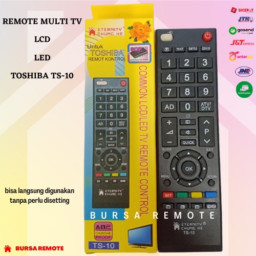 Remot Remote MULTI TV LCD LED TOSHIBA Chung He TS-10 tanpa setting
