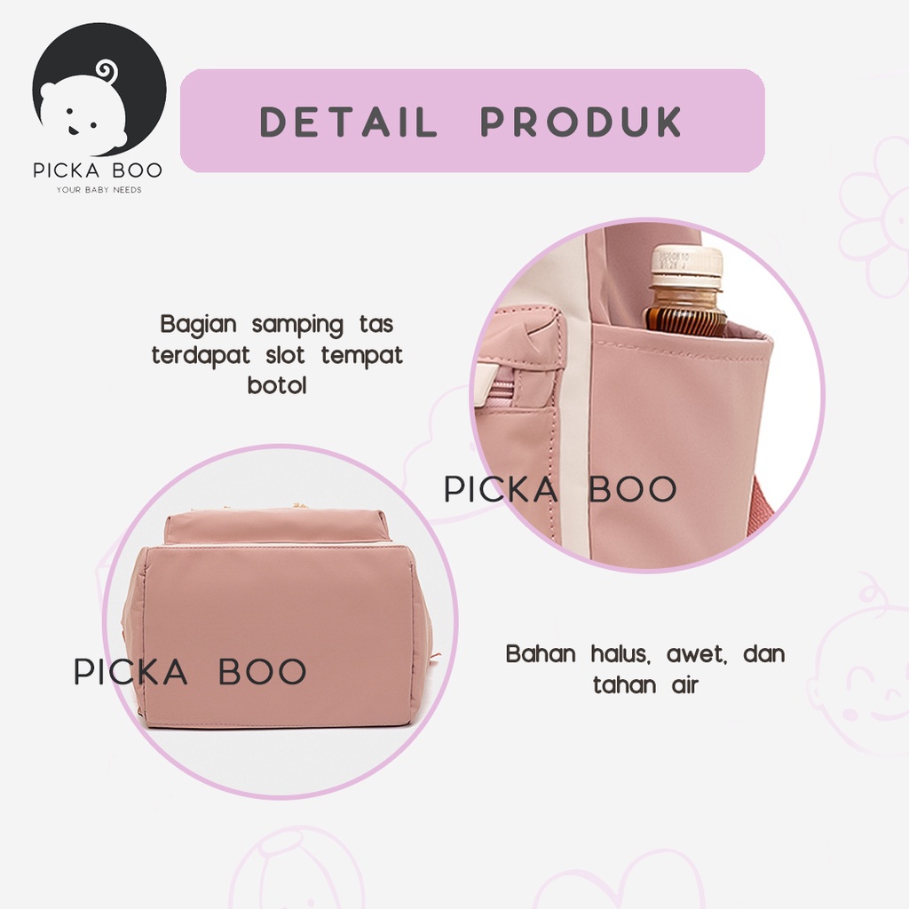 PICKA BOO Tas Ransel Bayi  Multifungsi Diaper Bag Baby