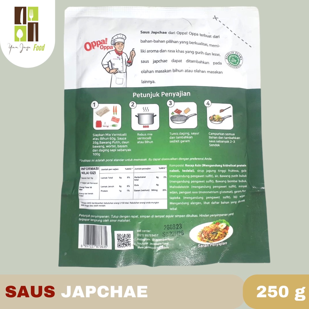 SAUS JAPCHAE SAUS BUMBU SOUN GORENG KOREA ORIGINAL 250 GRAM SAUS OPPA OPPA