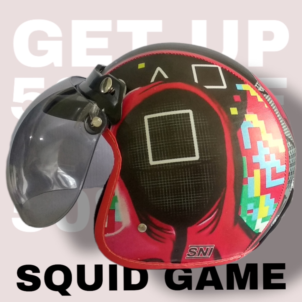 Helm Bogo Anak SNI Utk Umur 2-5 Th Motif Squid Game
