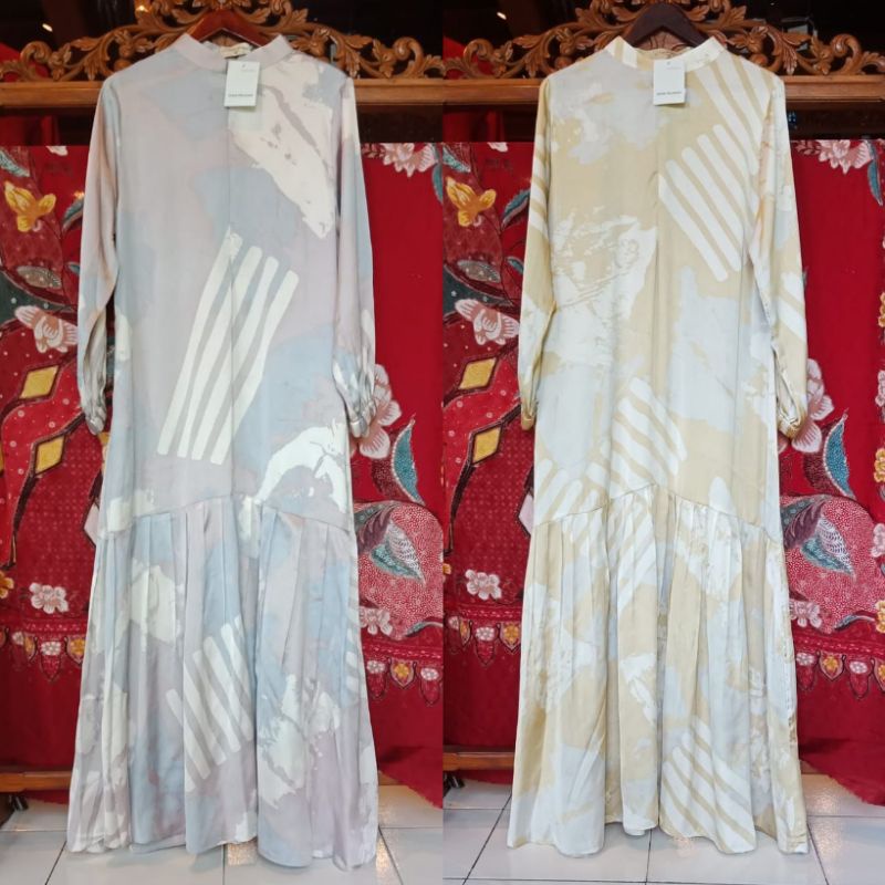 Ayesha Dress Ceruti by Dian Pelangi TERBARU Busana Muslim Gaun Pernikahan Batik Pesta Wanita Cantik